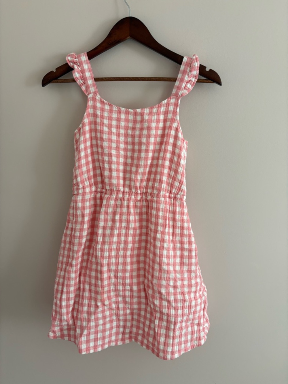 Girls Pink Gingham Sundress - Sleeveless Summer Dress Gap size medium 10-12